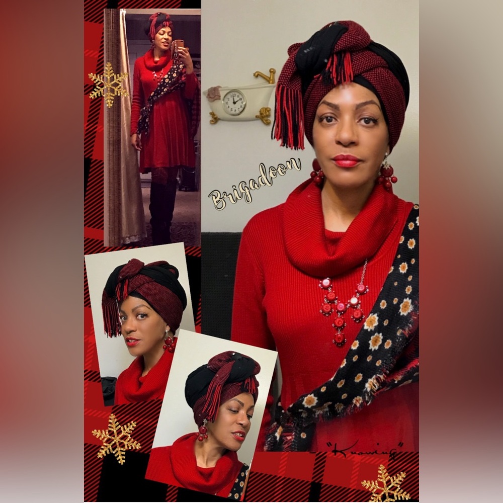 ♥️ Winter RED SWEATER DRESS Long Sleeve Cowl Neck Soft Stretchy Preppy
